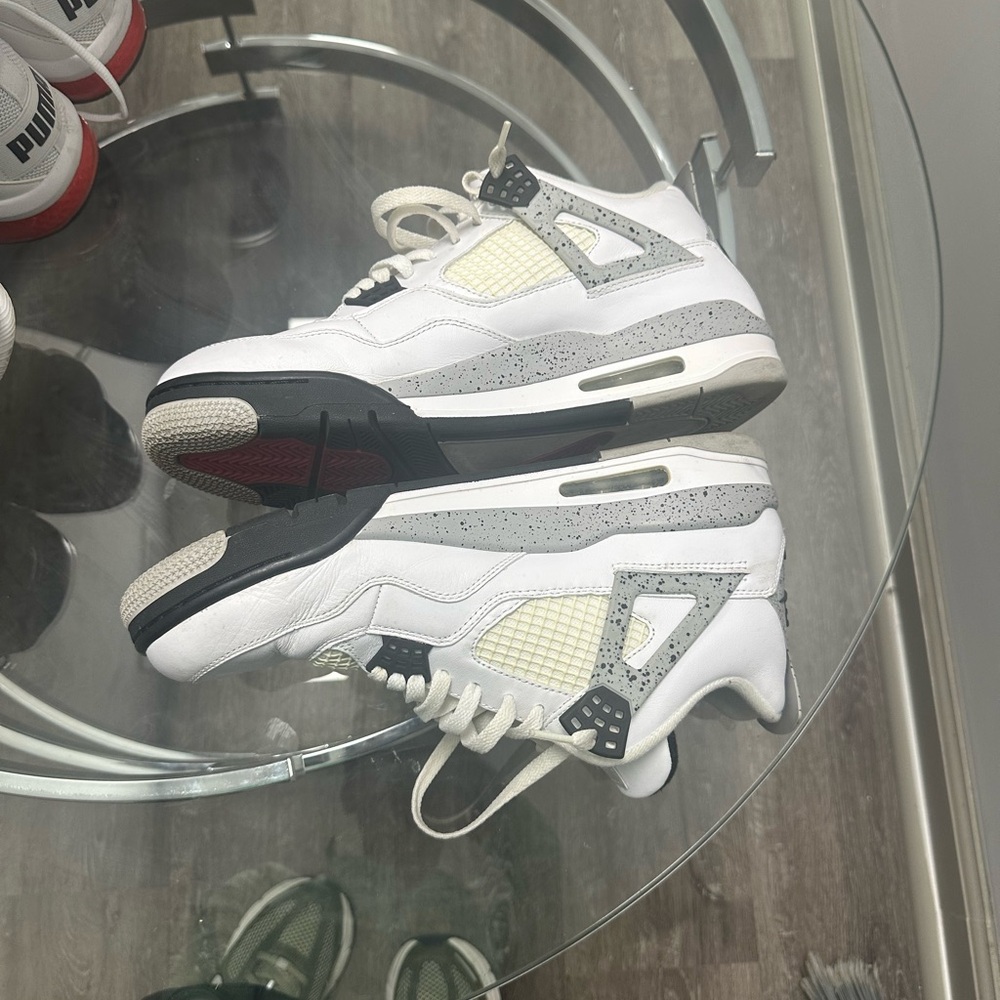 Jordan Men’s White and Cement Grey Athletic Shoes